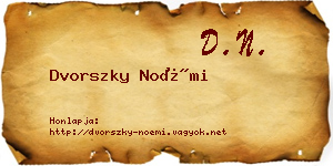 Dvorszky Noémi névjegykártya
